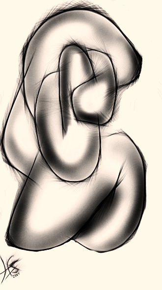 mit Finger auf Tablet oder